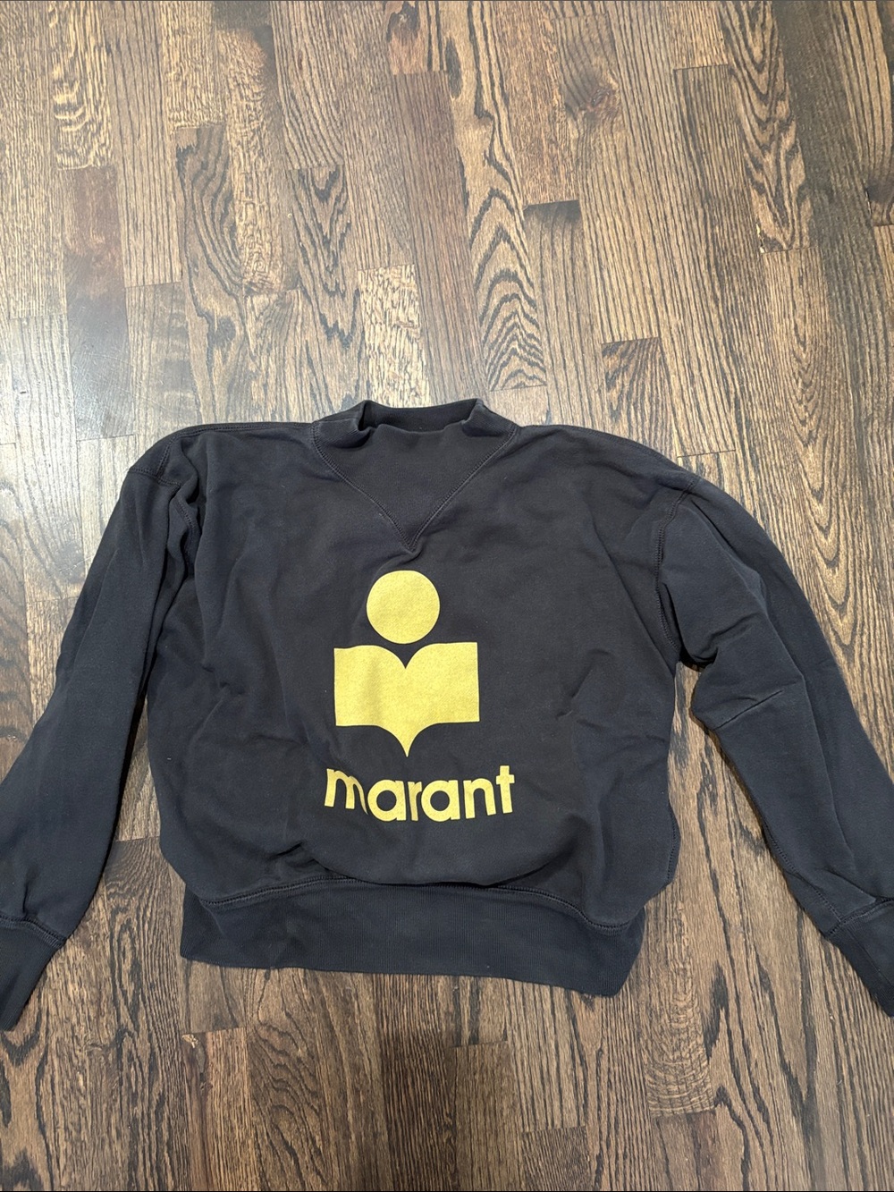 Isabel Marant Moby Black Sweatshirt with Yellow Logo